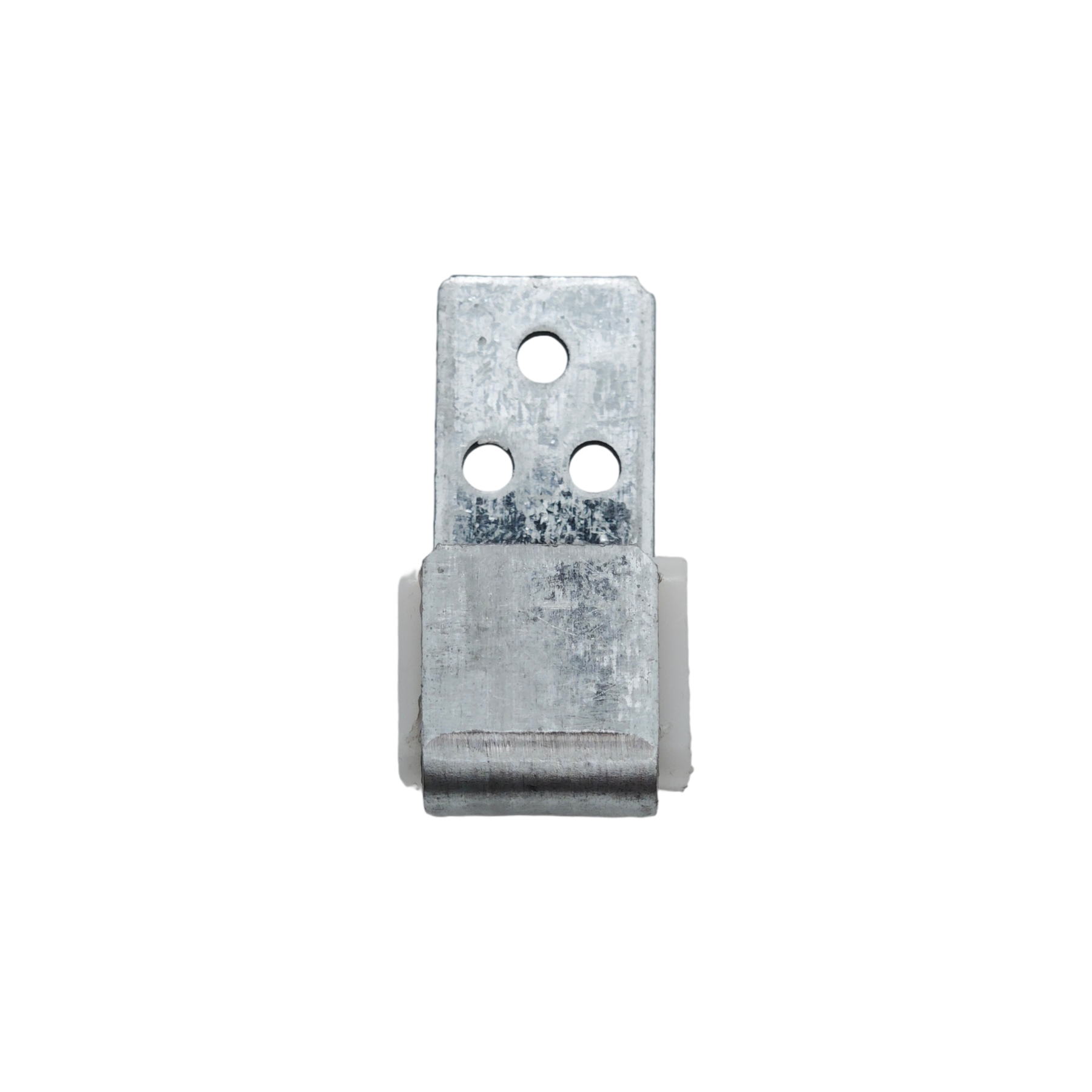 Front view of a round-hole three-hole spring clip